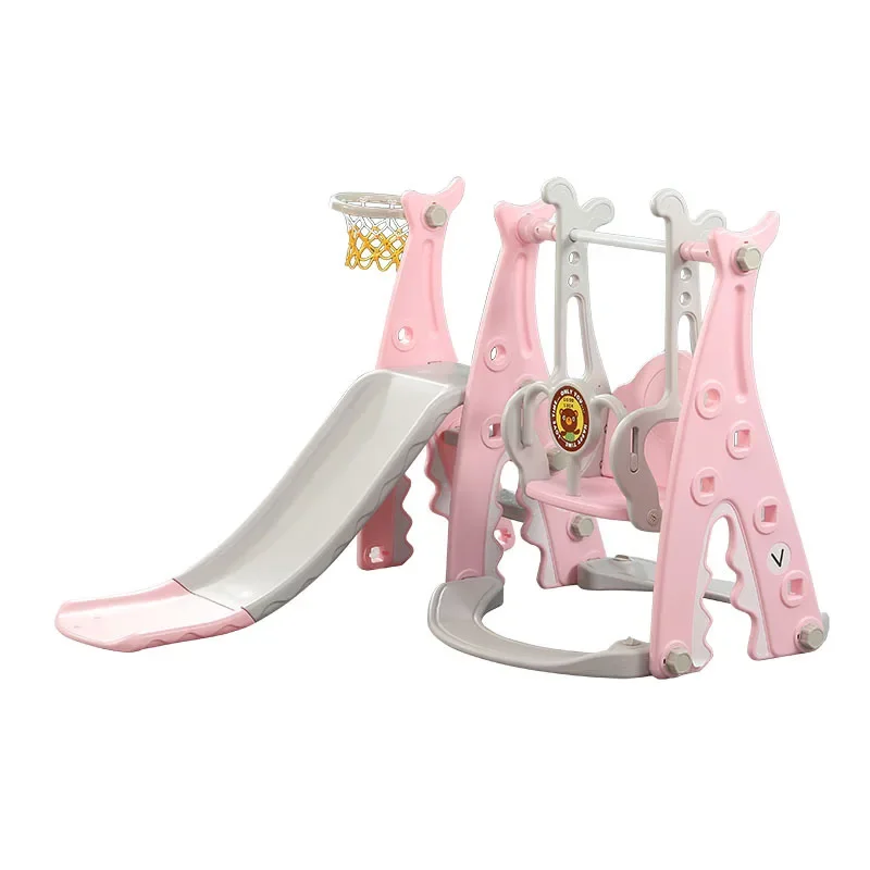 Children's slide and swing, kindergarten children's indoor playground, children's plastic multifunctional slide three in one