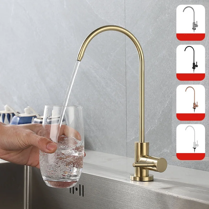 304 Stainless Steel Lead Free Kitchen Drinking Water Faucet Brushed