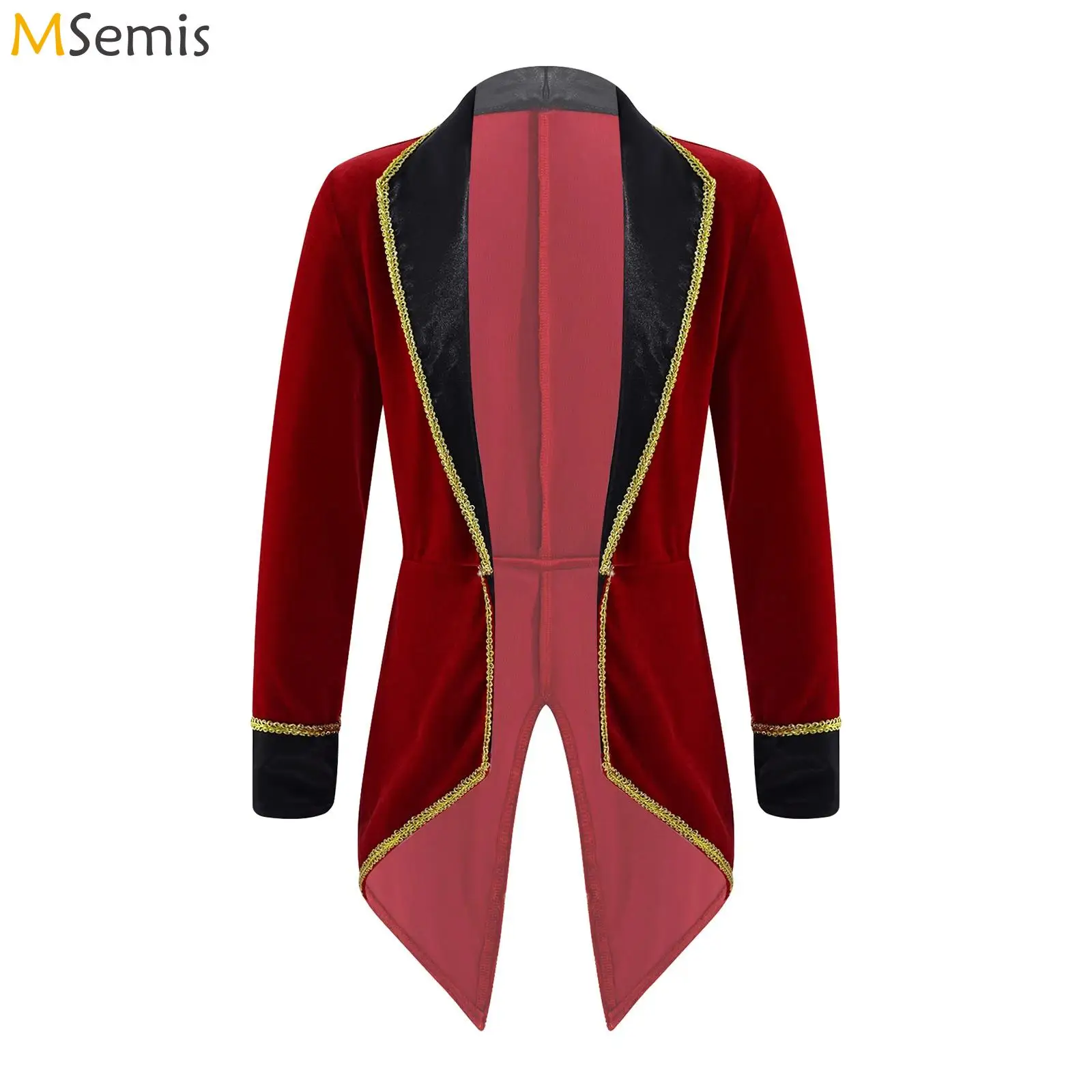 Kids Girls Circus Ringmaster Costume Teen Long Sleeve Blazers Jacket Coat Halloween Cosplay Party Vampire Dress Up Frock Coat Cosplay Costume