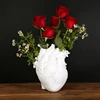 Anatomical Heart Shape Flower Vase Resin Valentine Gift Containrs Sculpture Desktop Plant Pot Home Decor Table Ornament Modern 4