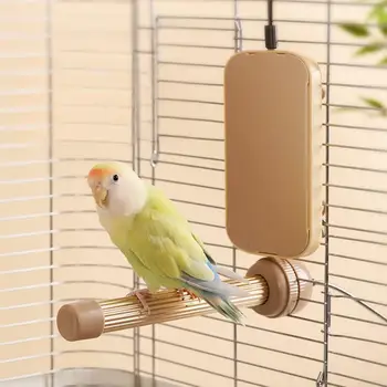 Winter Warm Heated Bird Perch Stand USB Anti Bite Bird Cage Heater for Parrot Cockatiels Budgies Thermo Heating Plate Hammock