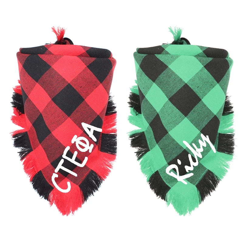 Title 3, Personalized Plaid Dog Bandana Custom Name Dog ...