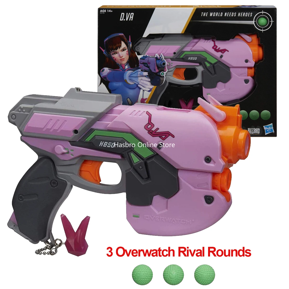Hasbro Nerf Overwatch D.Va Rival Blaster with 3 Overwatch Rival