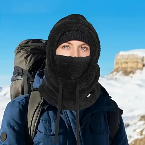 Winter Warm Balaclava Thermal Windproof Hood Motocycle Face Cover Polar Fleece Adjustable Cycling Neck Moto Full Mask Outdoor - Image 2