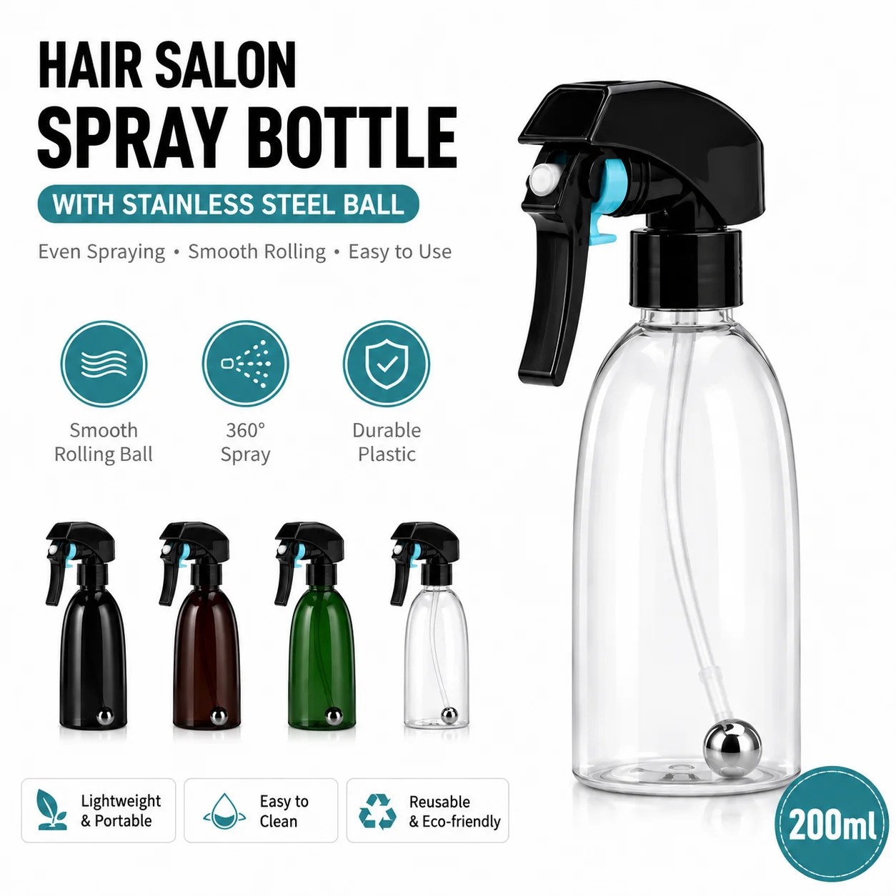 Professional Barber Spray Bottle - Refillable Fine Mist Atomizer for Hairdressing & Salon Use