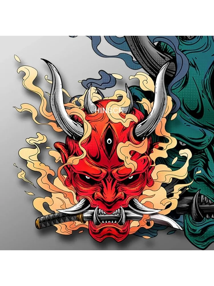 

Наклейки на автомобиль с призраком, Самураем, воином, виниловые водонепроницаемые наклейки с маской самурайского дьявола, черепом, демоном, автомобилем, ноутбуком, наклейки на стену