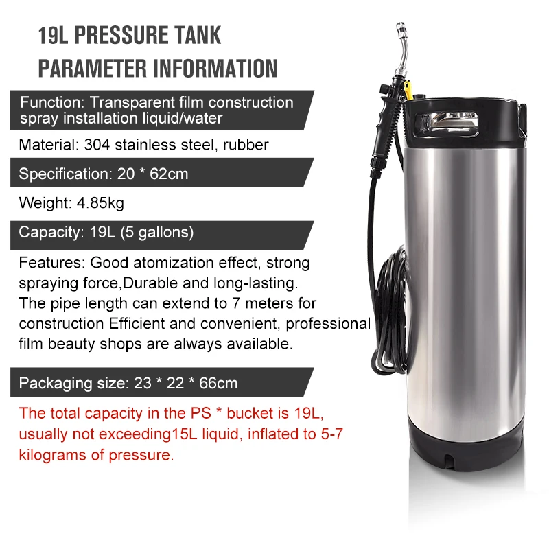 Car Film Keg Car wash keg Stainless steel keg TPU PPF Film cleaningTransparent Mount Keg car wash bucket