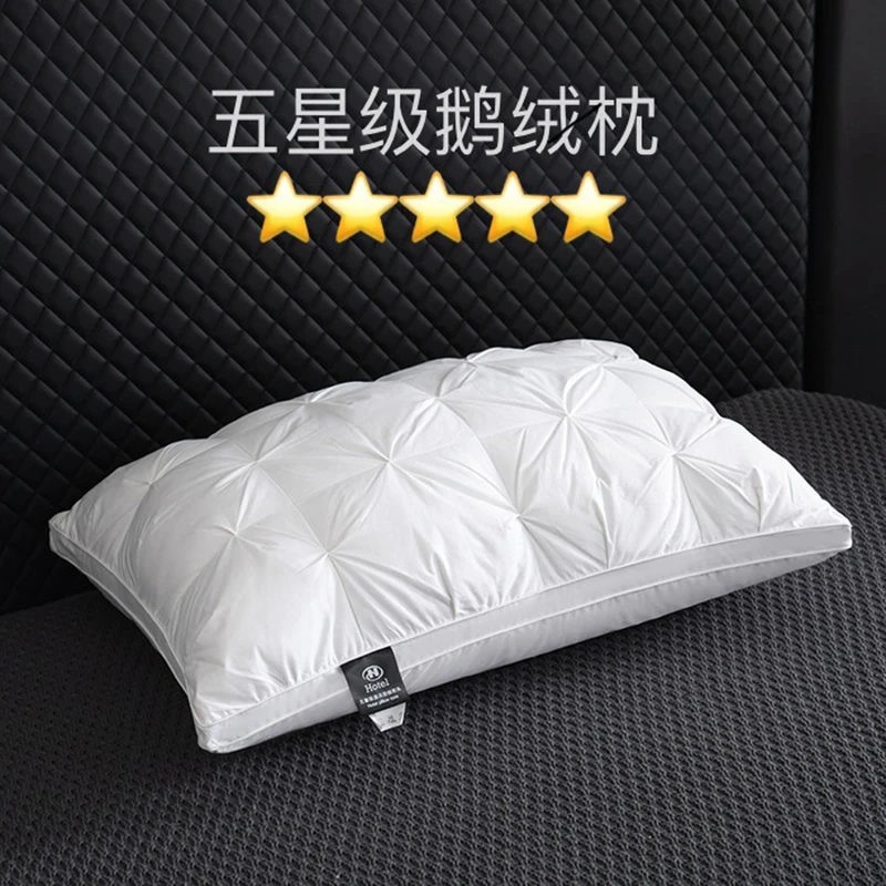 Beyaz Kaz Tüyü/Yüzük Tüyü Yastık %100 Pamuklu Yastık Kılıfı Ortopedik Boyun Yastıkları Yüksek Kaliteli Sağlıklı Uyku Yastığı