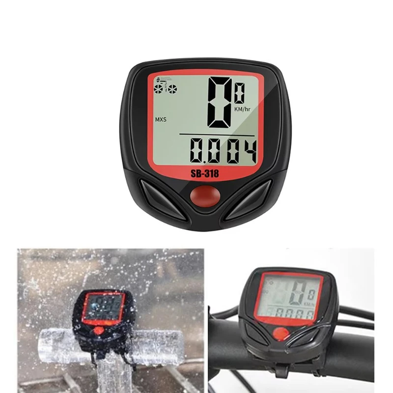 1/3/5Pcs Waterproof Wired Digital Bike Ride Speedometer Odometer ...