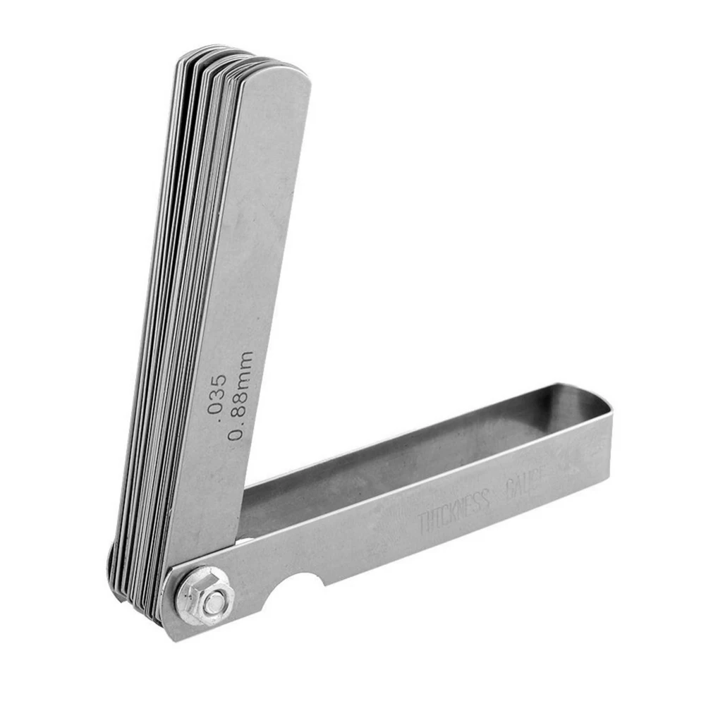 Stainless Steel Feeler Gauge 32 Blades Scale 0.04-0.88mm Thickness Gap Metric Imperial Filler for Pressure Gauge Valve Gasket
