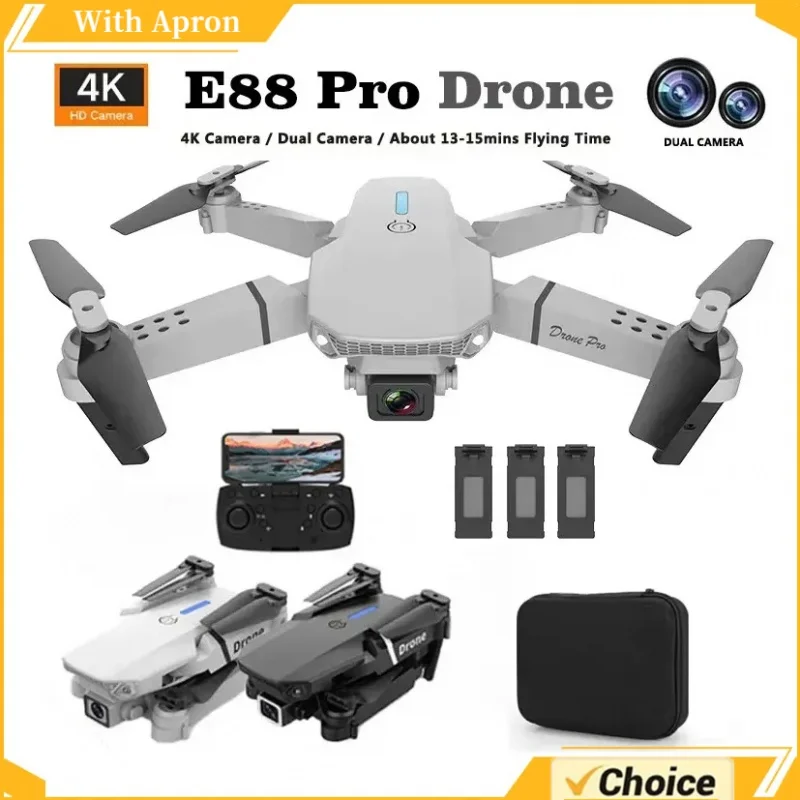 E88 Pro WIFI FPV широкоугольный Дрон двойной HD 4K 1080P стандартная высота удержания Радиоуправляемый складной Квадрокоптер вертолет фартук игрушка подарок