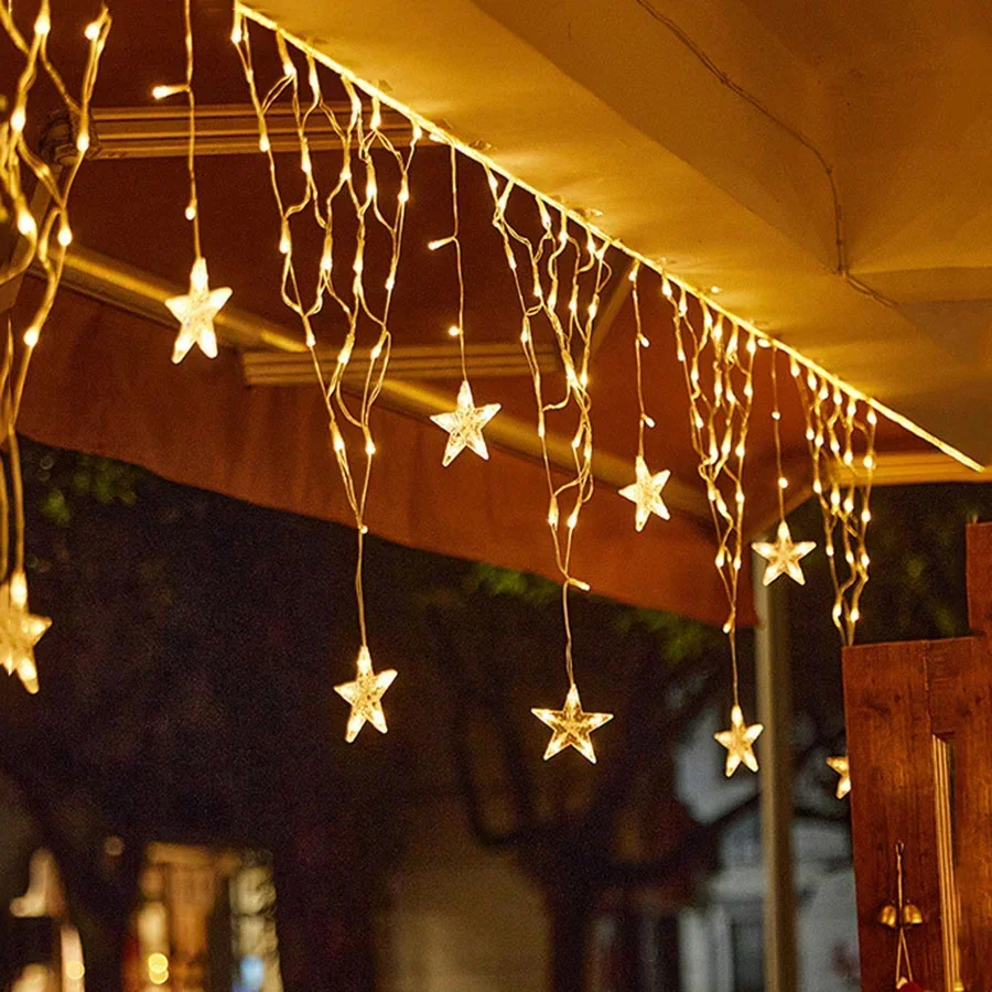 2024 New LED Net Mesh Fairy String Light EU/US Plug 8 Modes Curtains Light Garland for Garden Party Wedding Christmas Decoration