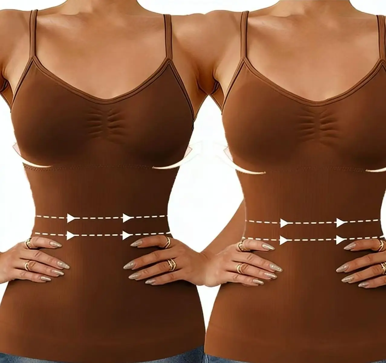 Camisola transpirable para mujer, 2 uds., Tops moldeadores con control de abdomen, sujetador incorporado, camiseta sin mangas moldeadora, corsé adelgazante