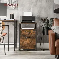 VASAGLE Filing Cabinet, Mobile File Cabinet with 2 Lockable Drawers, Office Cabinet on Wheels, for A4, Letter-Size Hanging File