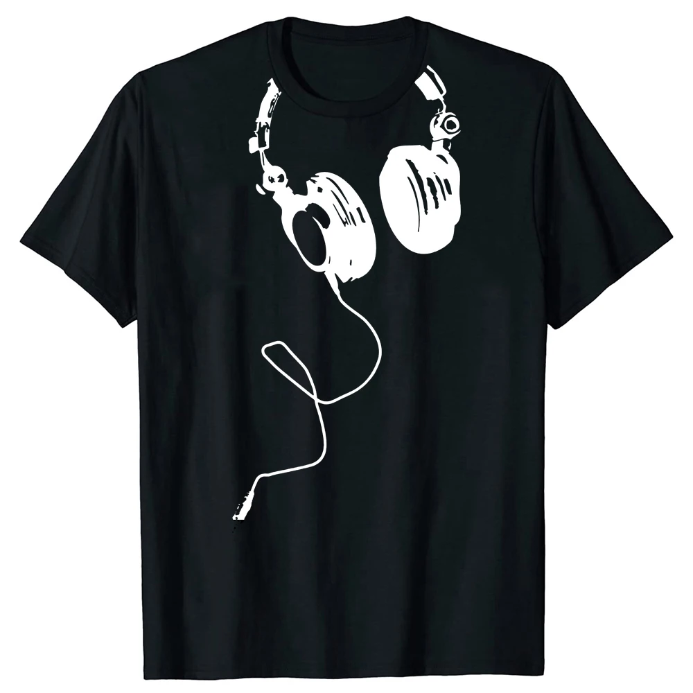 Electro House Musik Kopfhörer Techno Party DJ Herren Damen T-shirt Mode Neue Top Tees T-shirt Harajuku Kurzarm