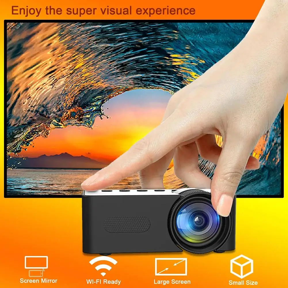 

HD Portable Mini Projector - Enjoy Home Theater Movies Support WiFi With Anywhere U7E2