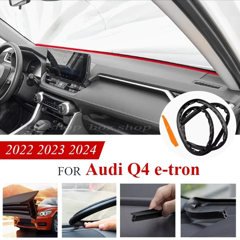 For Audi Q4 e-tron Car Central Control Dashboard Sealing Strips car accessories Soundproof Tape Car Interior Refit Accessories