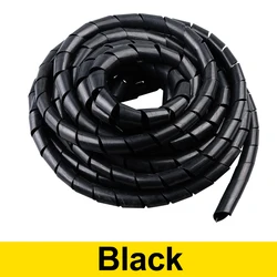 Spiral Wrap Sleeve Tube Cable Protector - 4x25M, 30x1.5M, Transparent/Black Wire Organizer - 18mm x 3.5meters (Black)