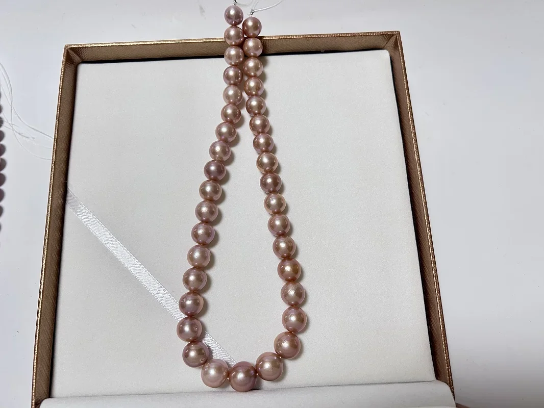 

Elegant Natural 11-13mm Sea Genuine Purple Pearl Necklace with 925 Sterling Silver Clasp for Women's Jewelry Wedding Gifts