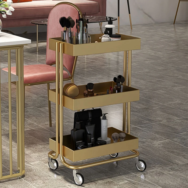 Barber Manicure Beauty Salon Trolley Tool Cosmetic Lash Salon Trolley Tattoo Spa Make Up Chariot Coiffure Salon Furniture WKST