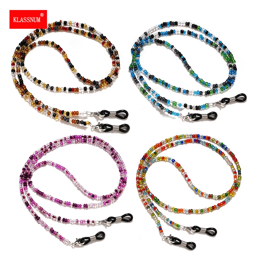 

Glasses Chain Beaded Boho 70cm Women Men Sunglasses Lanyard Reading Glasses Anti Slip Cord Strap Sun Glasses Shoelace 2023 New