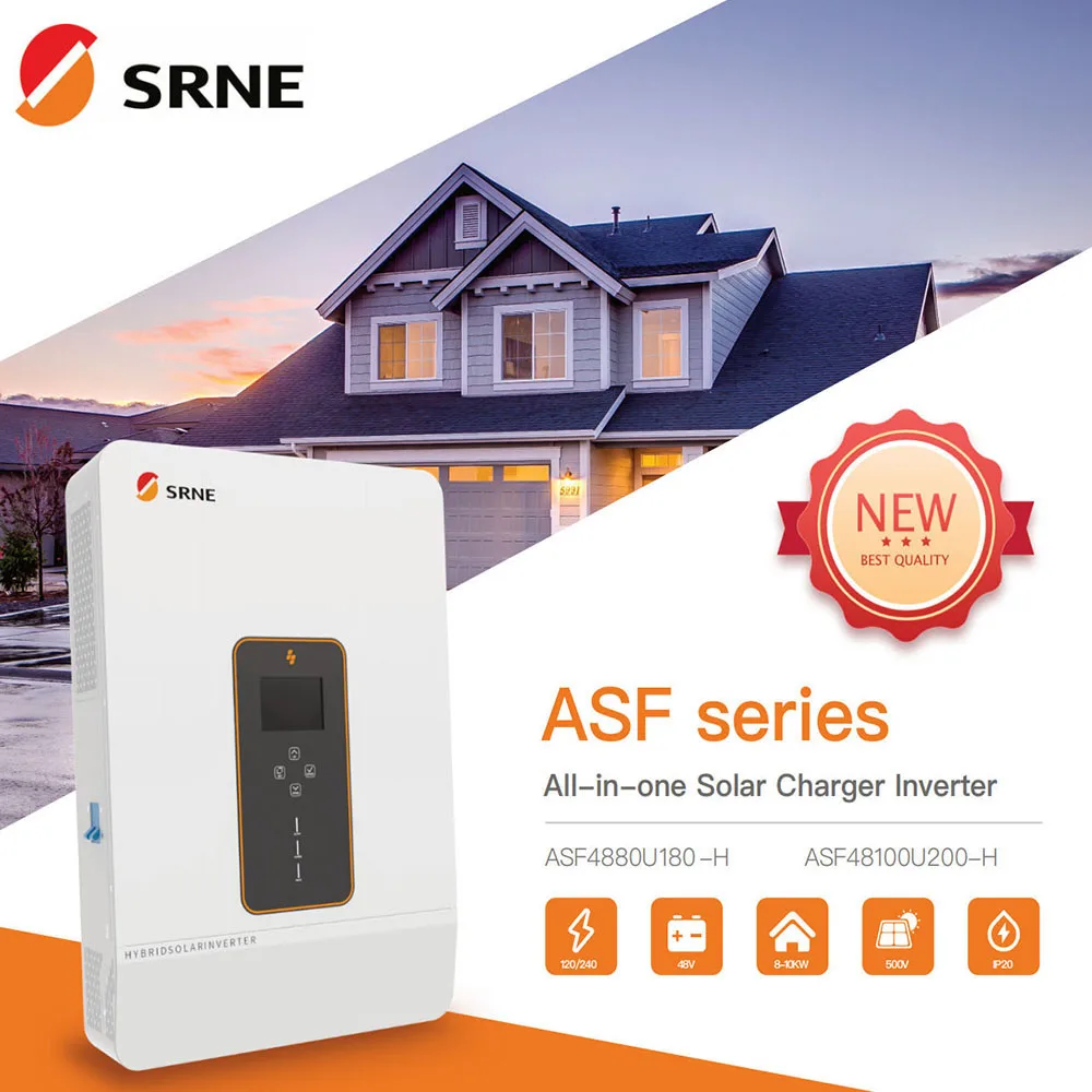Srne 8/10KW 48に110/240VAC最大pv 500 24vハイブリッドソーラー
