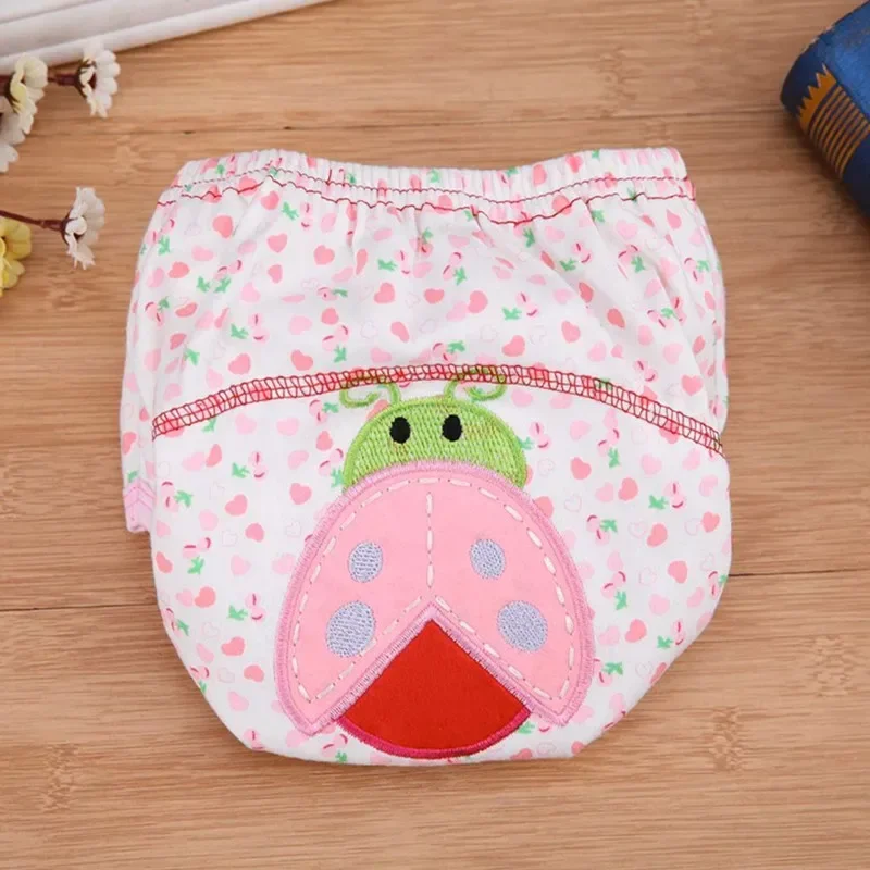 5Pcs Baby Training Pants Cotton Reusable Diapers Waterproof Cloth Nappies Washable Learning 10-14KG