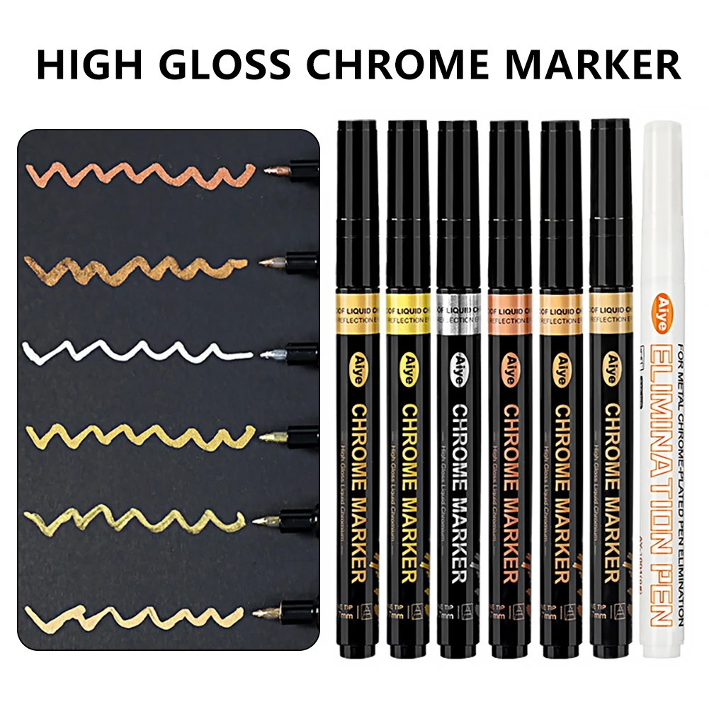 0.7/1/3mm Electroplating Chrome Mirror Marker Silver Liquid Hand-repair Chrome-plated Metal Waterproof Pen Craftwork Paint Pen mirror marker pens paint marker pen paint pen art marker pen marker pens markers pen