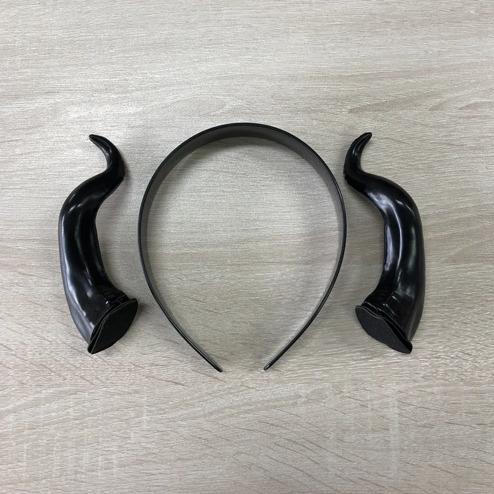 Cosplay headpiece women black demon horns for Christmas Halloween party costume headband
