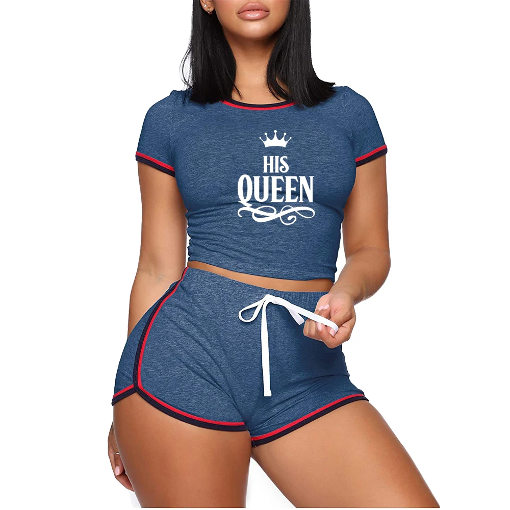 

Tracksuits for Women Outifits Short Sleeve Workout Clothes Gym Sports Suits Female Crop Top Summer New Fashion Sportswear 2023