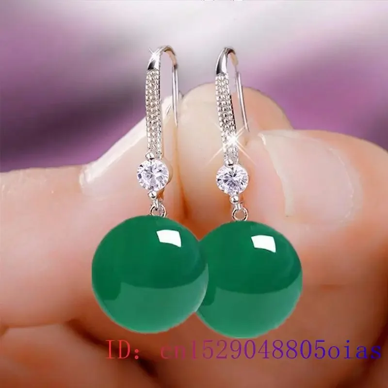 Jade Drop Earrings for Women Gift 925 Silver Gemstones Jewelry drop earrings,long earrings,dome teardrop earrings