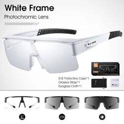 WEST BIKING Photochromic UV 400 Polarized Cycling & Fishing Goggles - Stylish Sport Eyewear (White x Photochromic)