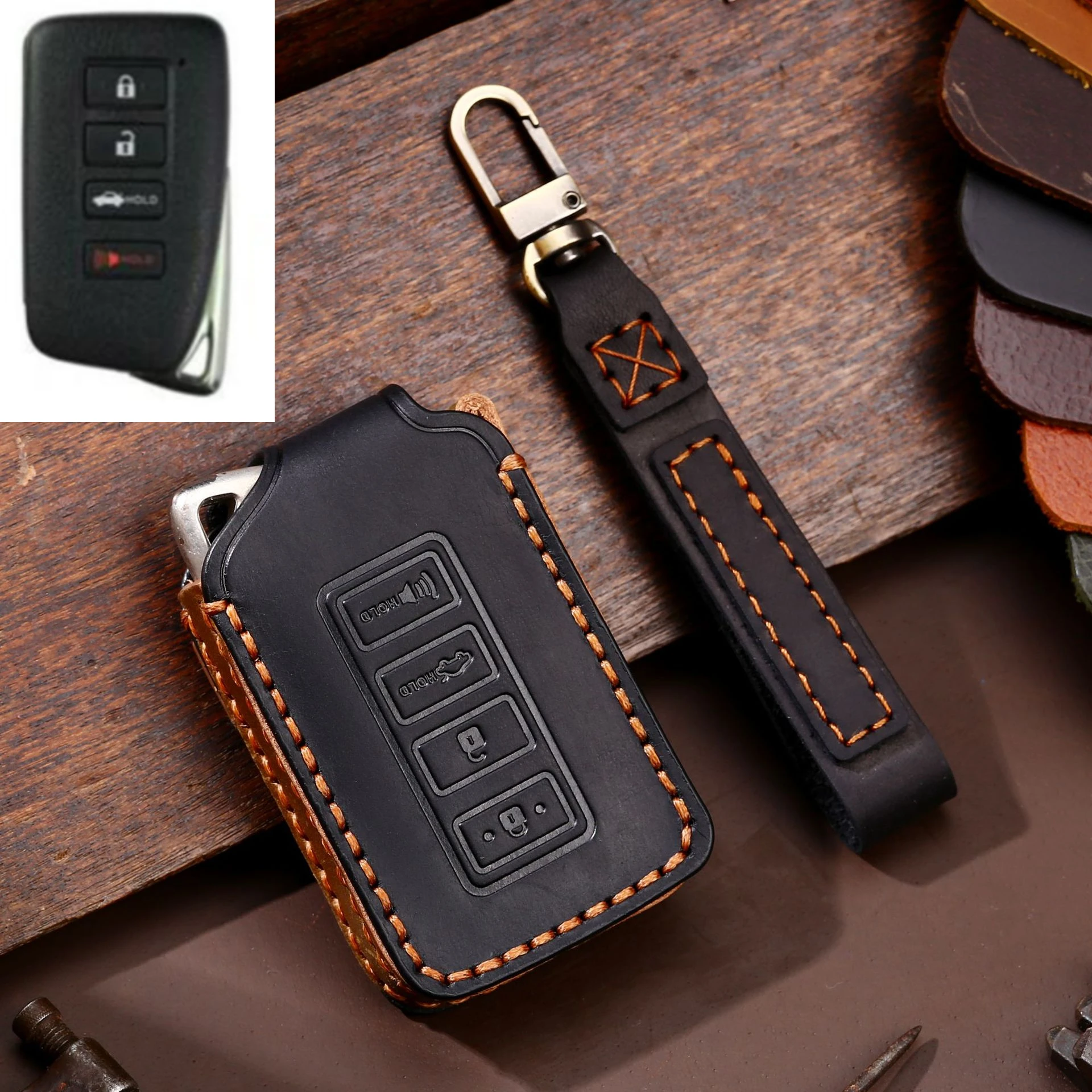 

Handmade Leather Car Key Case Cover for Lexus NX ES GS RX IS RC LX 200 250 350 450H 300H ES200 Auto Remote Key Holder Shell Fob