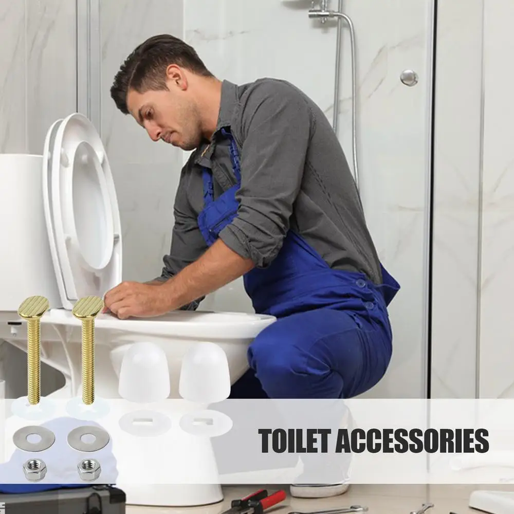 Toilet Fixing S Set Durable Toilet Cover Set Toilet Parts Wear-Resistant S Nut Cover Set Toilet Floor S Caps Set For Home Hotel