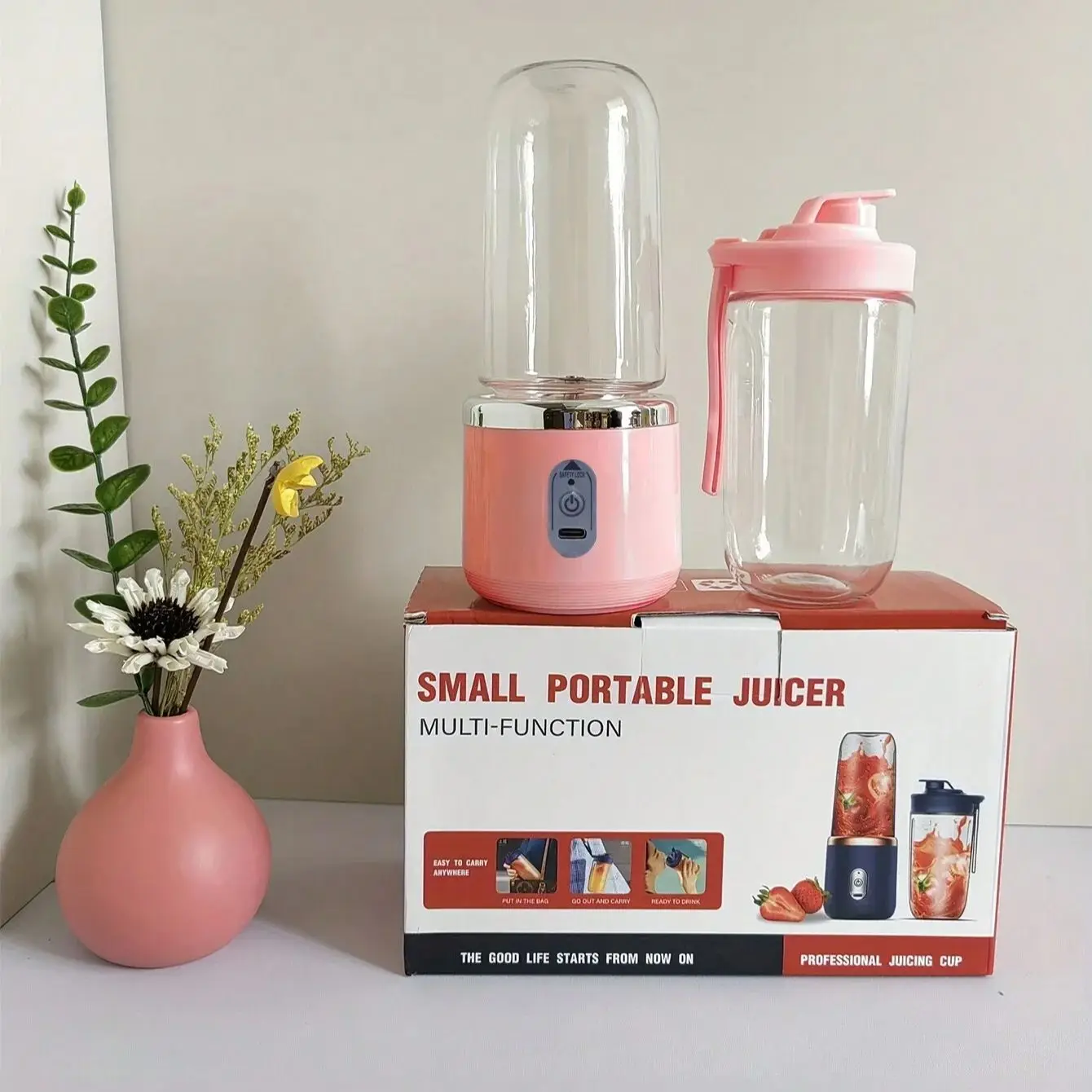 A Built-in 1500MAH Battery Power 6 Knife Head Mini Convenient USB Charging Multi-purpose Fruit Juice Machine Suitable For Student