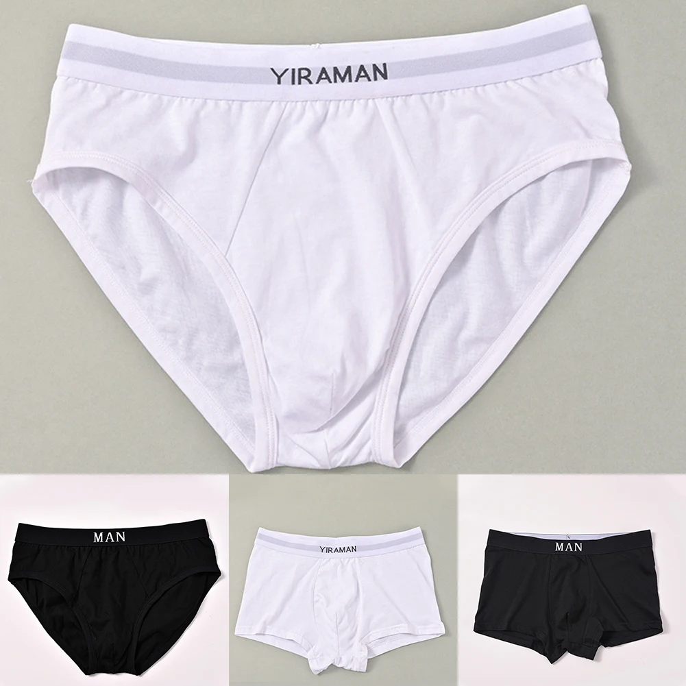 Men Cotton Underwear Low Rise Short Boxer Pouch Hight Cut Briefs Soft Breathable Underpants Elasticity Panties Solid Swimwear