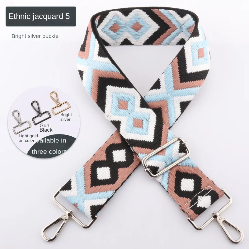 Strap 5cm/130cm Ethnic Style Strap Colorful Strap Adjustable Handbag Shoulder Strap Shoulder Strap Messenger Bag Handbag