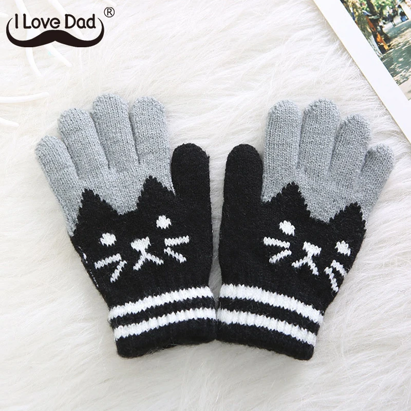 Winter Warm Kids Gloves knitting Baby Girls Boys Soft Gloves Candy Colors Children Patchwork Full Finger Mittens winter gloves baby mittens