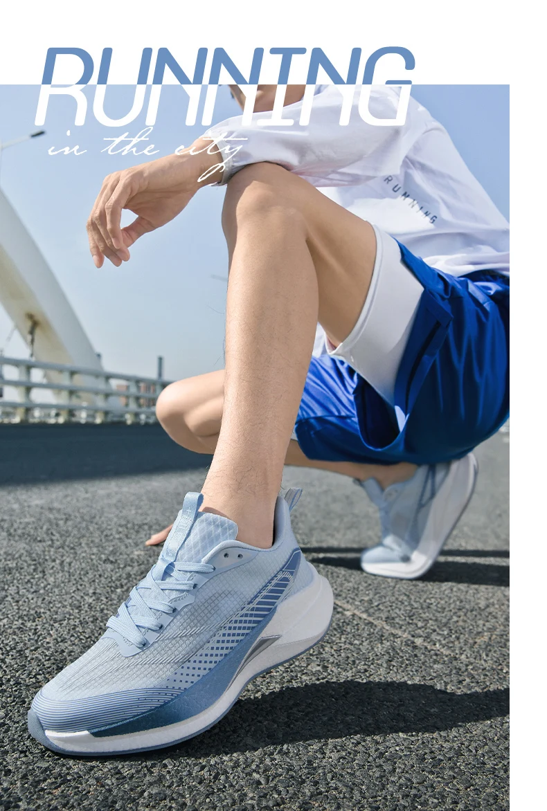 Lightweight carbon board running shoes with breathable mesh and nonslip sole 1254