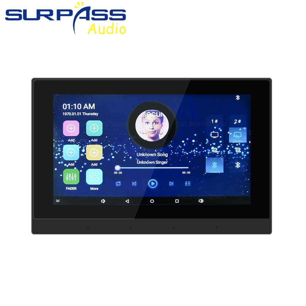 7 Inch Two Zone Android 5.0 System Touch Screen Digital Amplifier In Wall Amplifier For Home Hotel Background Music