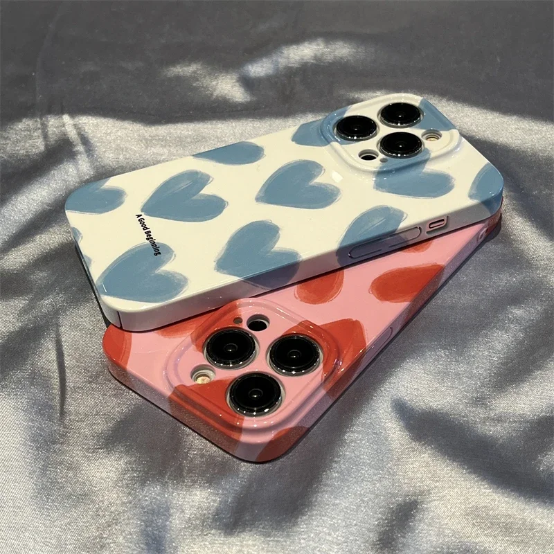 Romantic Acrylic Phone Case - Simple Couple Love Design