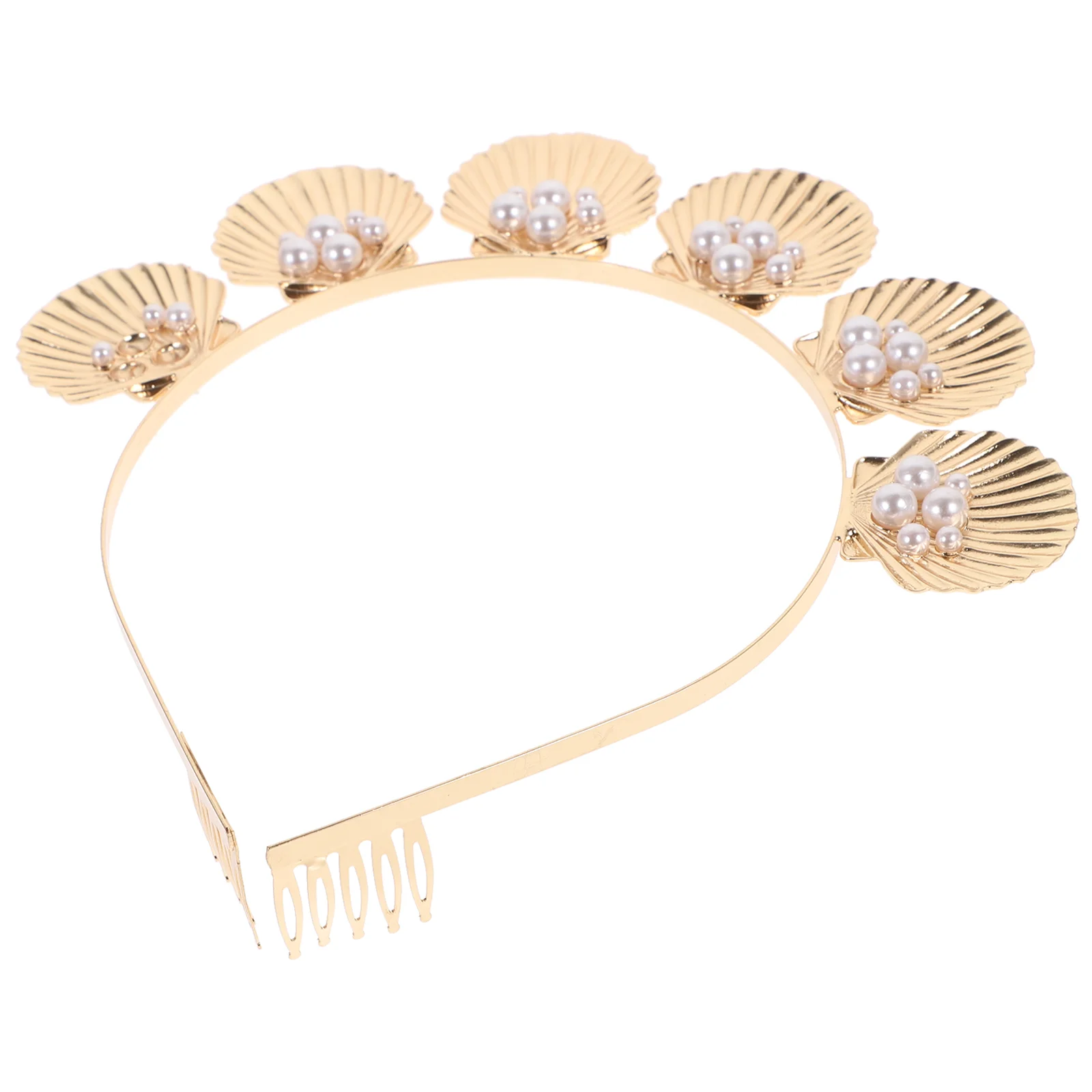 Shell Pearl Headband Bohemian Style Shell Pearl Golden Headband Photo Prop Beach Decorative Headdress for Wedding Birthday Party крышка панель сменный модуль для геймпада decorative shell для playstation 5