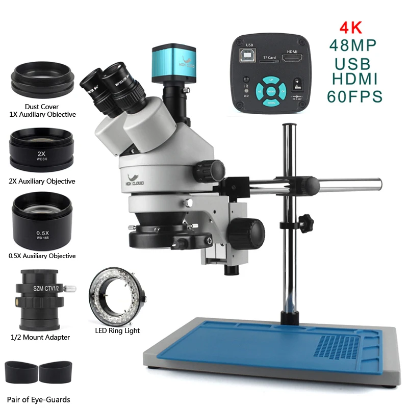 38MP-HDMI-Digital-USB-Microscopio-Kamera-3-5-X-90X-Simul-Brenn ...