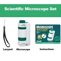 60-180x Handheld Microscope Science Experiment Set with LED Light Kindergarten Toy Handheld Children's Outdoor Toy 2
