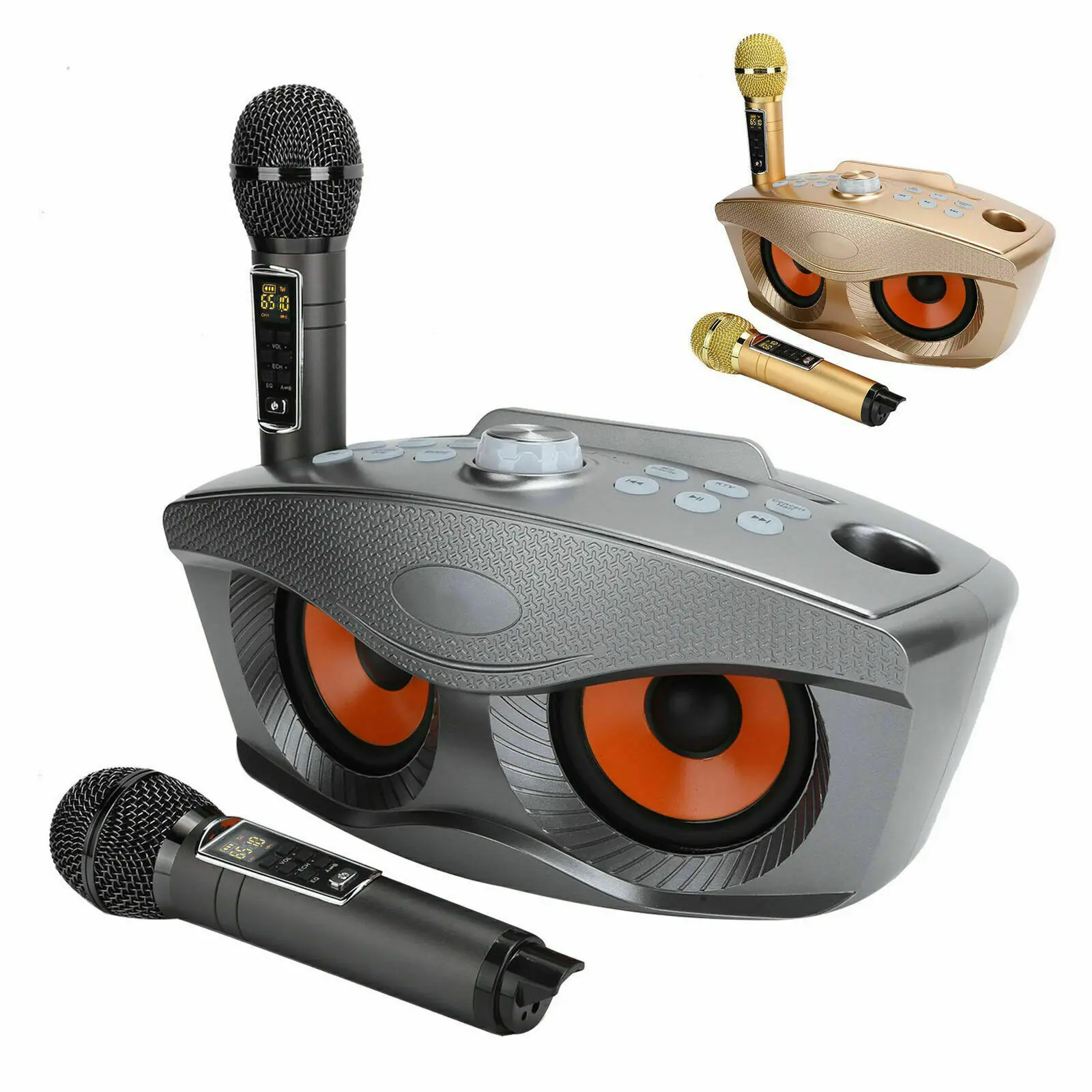 Double Microphone Portable 2 en 1, haut-parleur Bluetooth sans fil, karaoké  stéréo, caisson de basses, pour l'extérieur, 30W, SDRD, SD-309