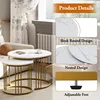 Coffee Table Faux Marble Nesting Table for Small Place 2 Sets Modern Furniture Living Room Sets End Side Table Night Stand 5