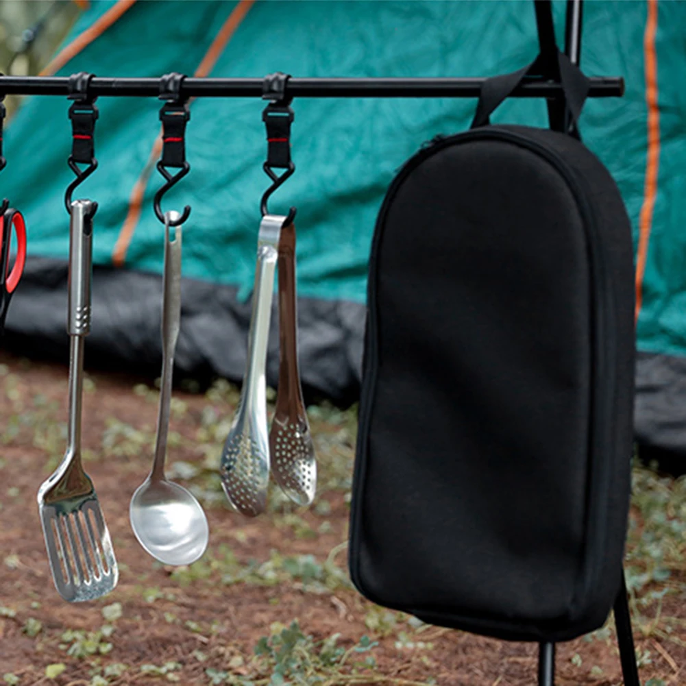 Camping Cookware Bag Portable Kitchen Utensil Storage Bag Oxford Cloth Picnic BBQ Tableware Pouch Outdoor Camping Cooking Utensil Organizer