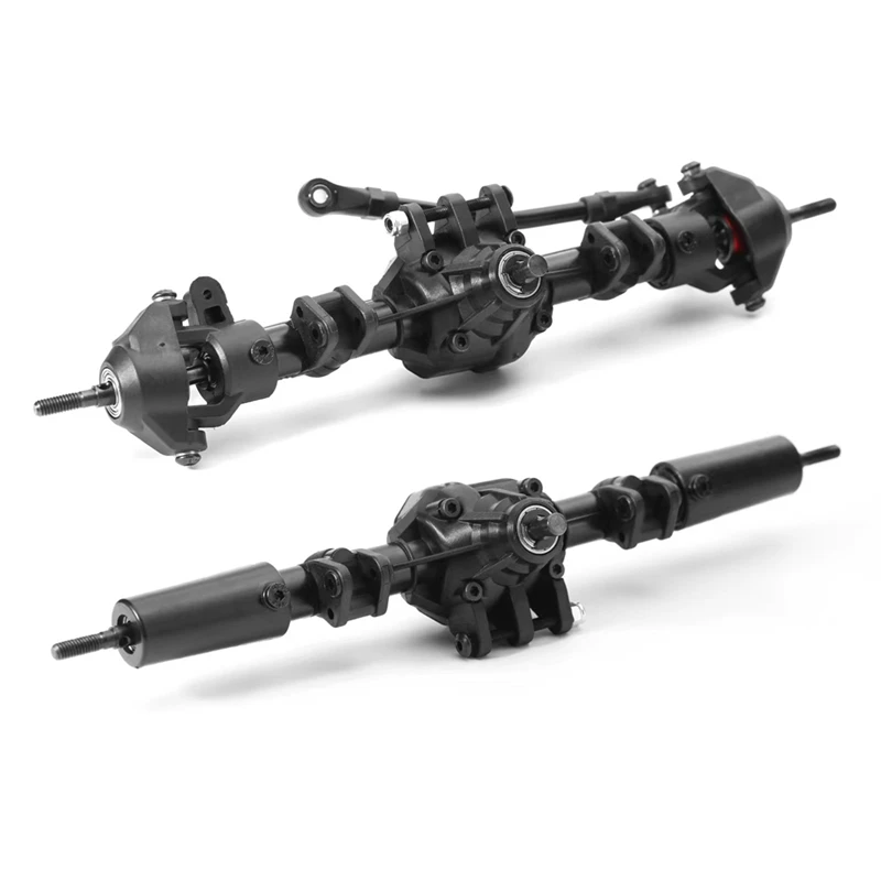 Essieu différentiel avant pour Axial SCX10 II, avec engrenages visibles et fixation robuste.