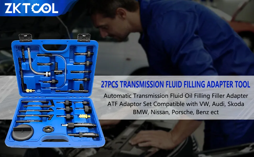 27-teiliger automatischer Flüssigkeits-Öleinfülladapter für Getriebe, ATF-Adapter-Set für automatischen Getriebe-/Ölpumpenverteiler DSG. – Detail 1