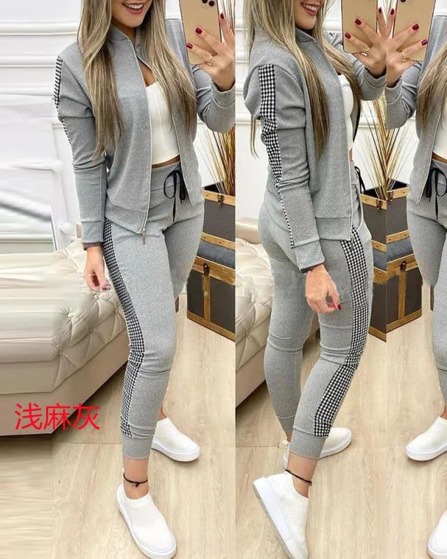 2024 Women Two Piece Set Outfits Autumn Women's Tracksuit Zipper Top Pants Casual Sport Suit Winter 2 Piece Woman Set